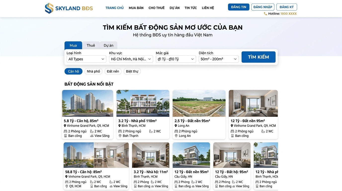 Mẫu 3: Sàn & Doanh nghiệp BĐS